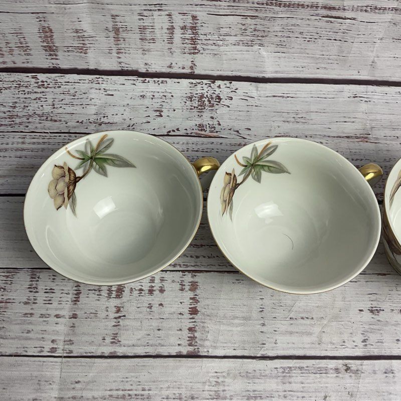 Meito Ivory China Woodrose 4 Pc. Tea Cup Set