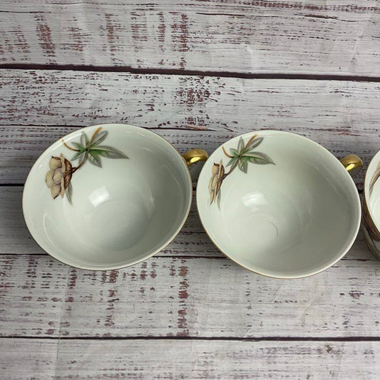 Meito Ivory China Woodrose 4 Pc. Tea Cup Set