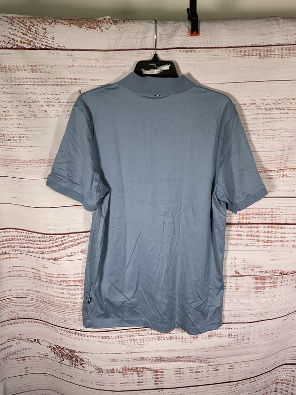 Hugo Boss Men's Polston 28 Blue Quarter Zip Polo Shirt Size XL Slim Fit