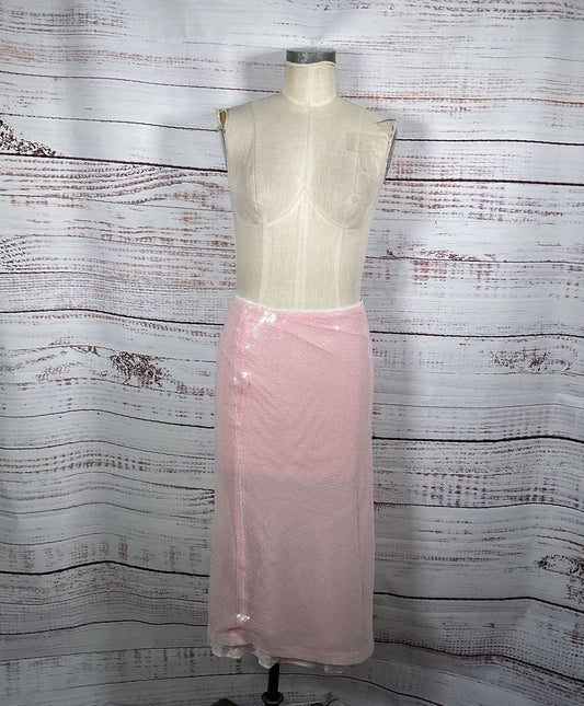 Pink Sequined Whimsy Fairy J. Crew Midi Skirt with Layered Slip - Size 4 NWT