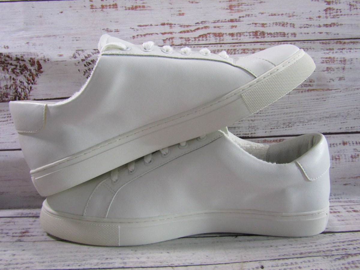 Chico's Ingrid Women's White Leather Crane Embroidered Sneakers Size 9.5