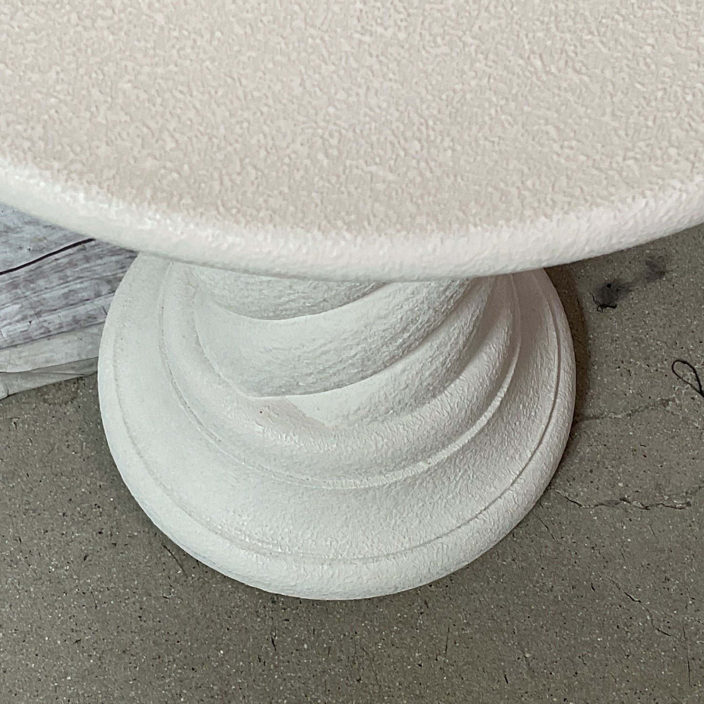 VTG. White Spiral Plaster Tall Floor Standing Lamp Table- 54" (NEEDS REWIRING)