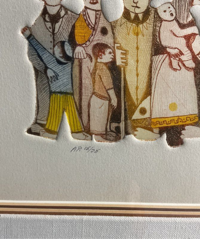 Vintage Amram Ebgi "War and Peace" AP 15/25 Signed Embossed Artwork