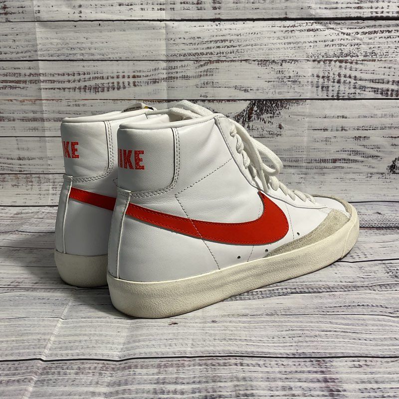 Nike Blazer Mid 77 White/Habanero Red High Top Sneaker Size 10.5M