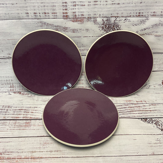 Sasaki Colorstone Plum Purple 7.5" Salad Plates Lot Of 3