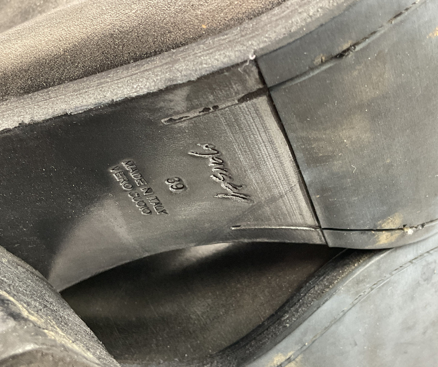 Marsell Leather Distressed Ankle Boots Gray 39