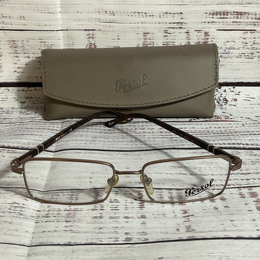 NWOT PERSOL 2392-V Men's Brown Eyeglasses with Case- 54[ ]17 140 (FRAMES ONLY)