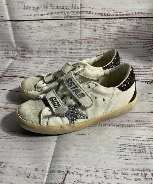 Golden Goose Unisex Kids White Leather Double Strap Shoes Size 29
