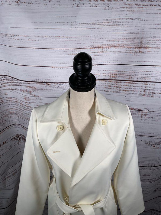 London Fog Maincoats Women's White Wrap Closure Coat Size 8