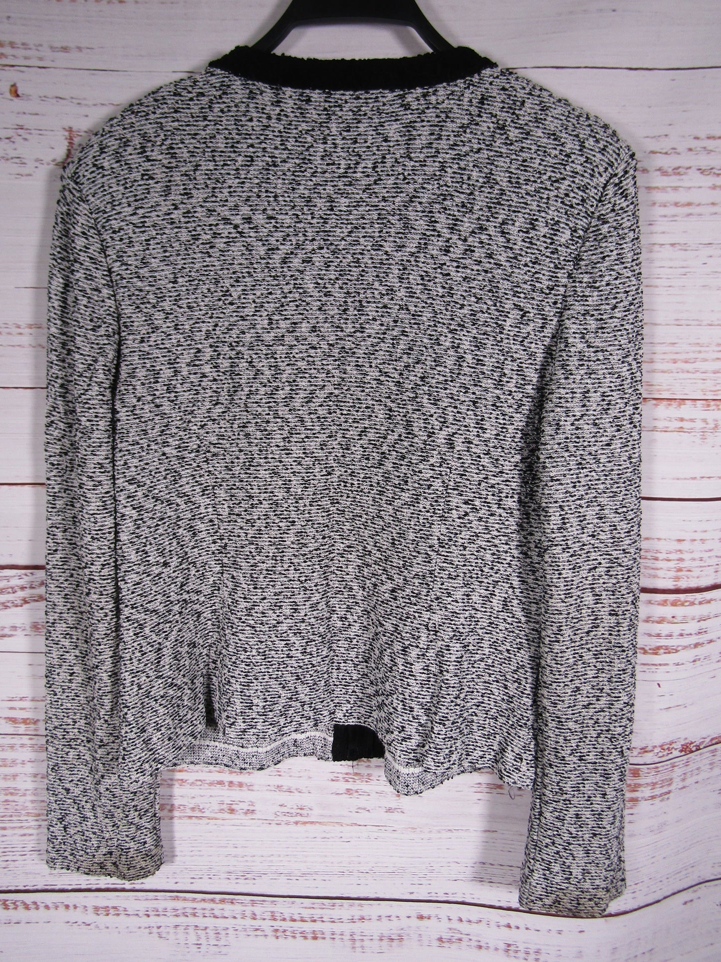 St. John Women's Black & White Full Zip Tweed Blazer Jacket Size 12