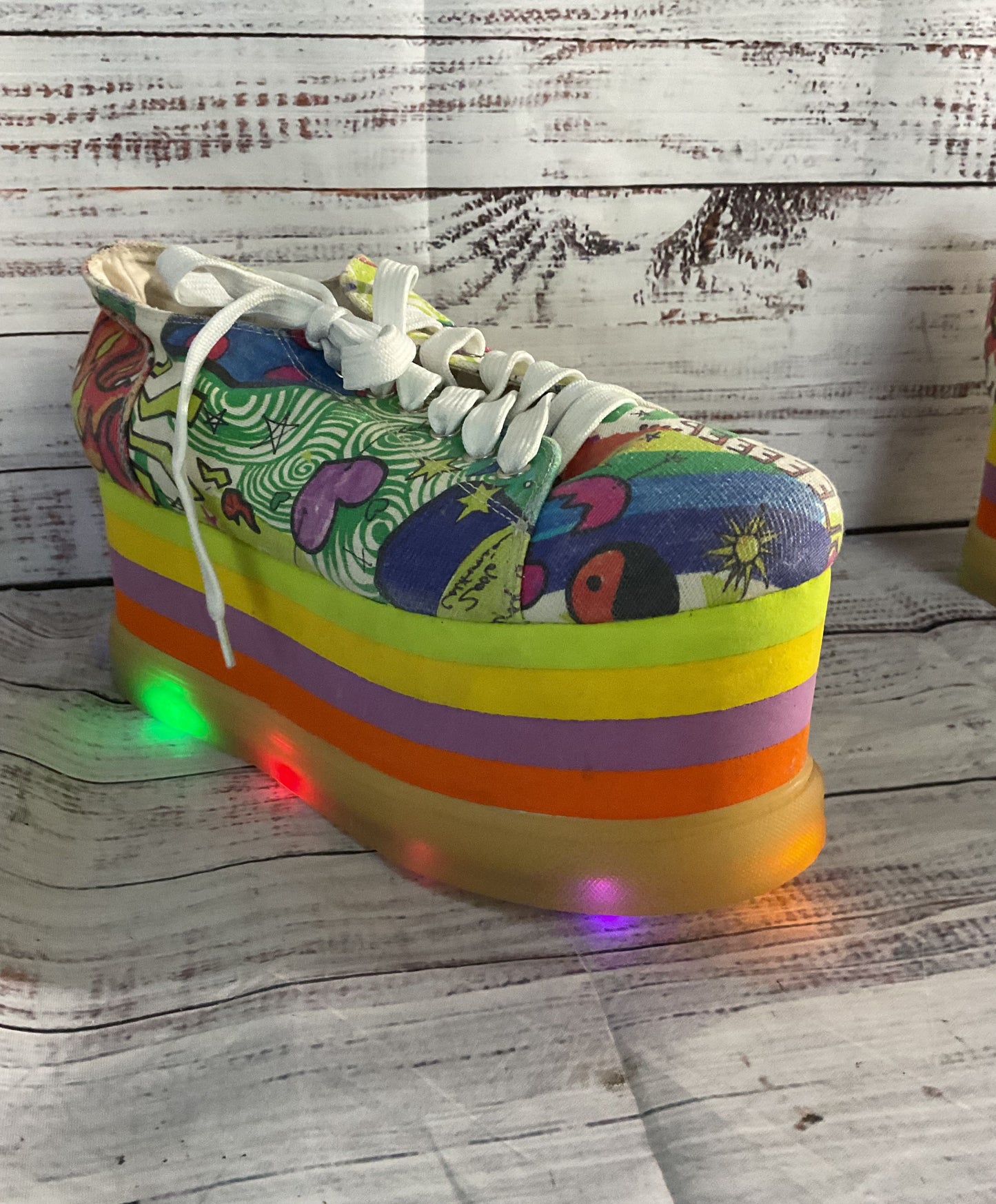 Current Mood Light Up Doodle Platform Shoes Multicolor 9