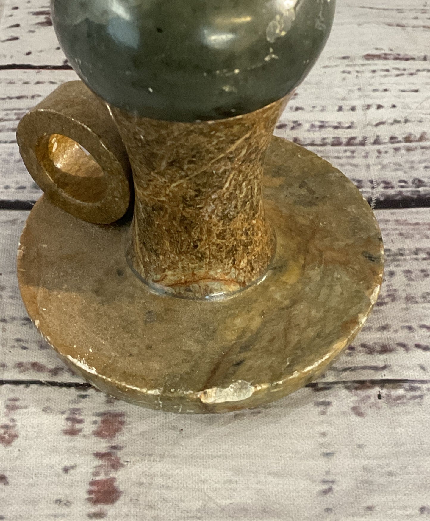 Modern Soapstone Alabaster Set of 2 Candle Sticks Multicolor
