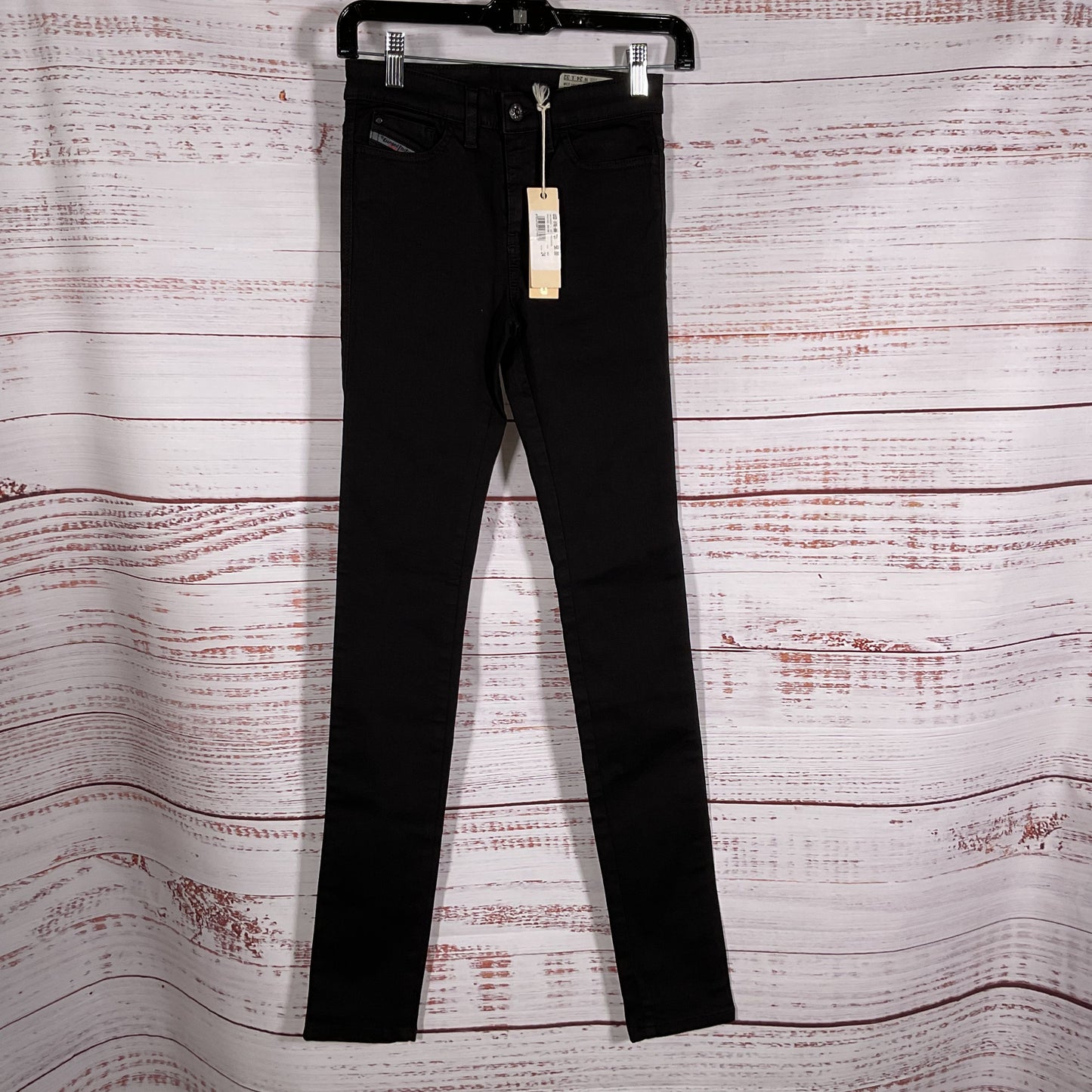 NWT DIESEL Skinzee Women's Black Super Slim Skinny Jeans- SZ 24W x 32L