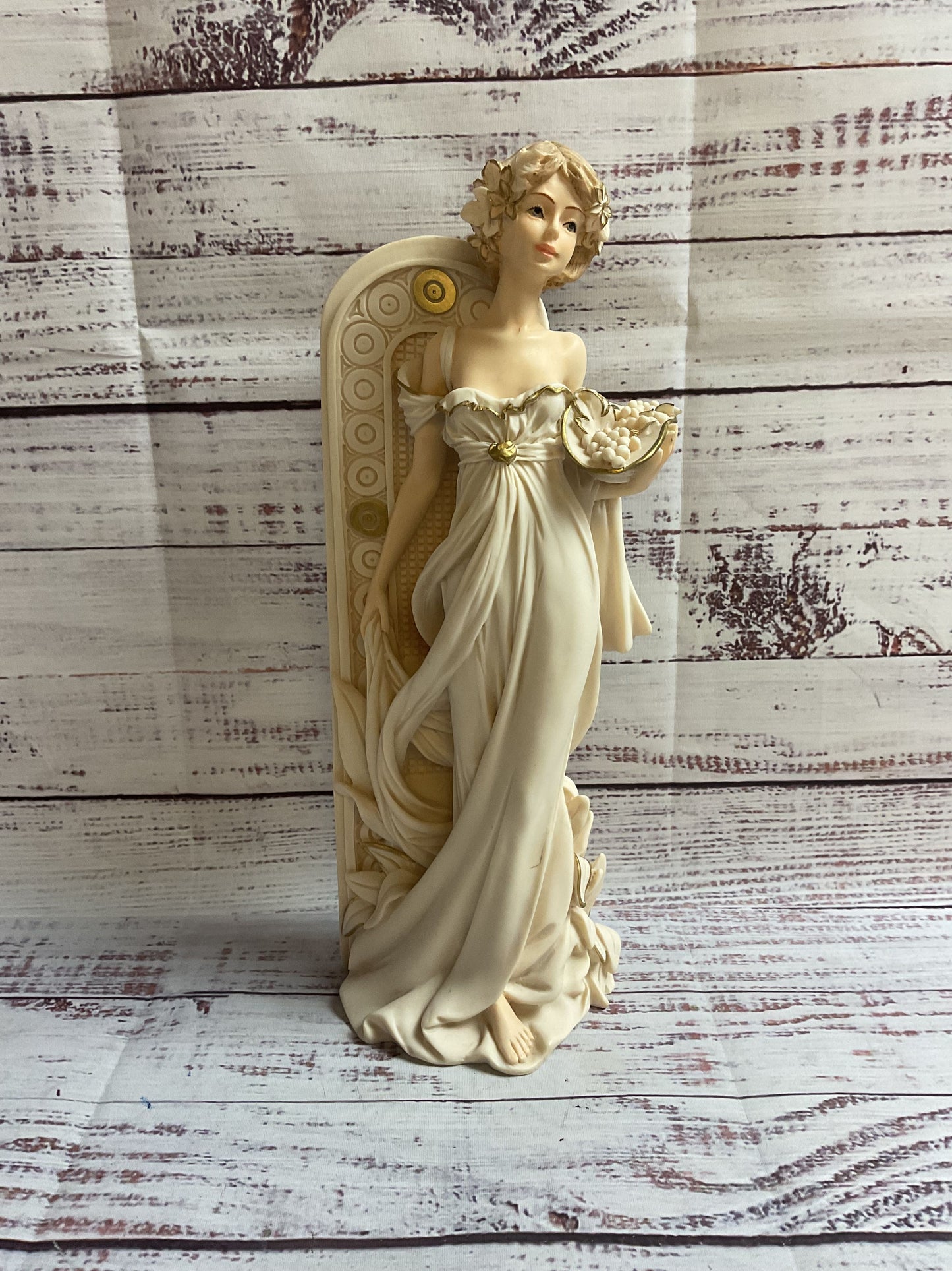 Valentino Italy Figure Woman With Grapes 11"