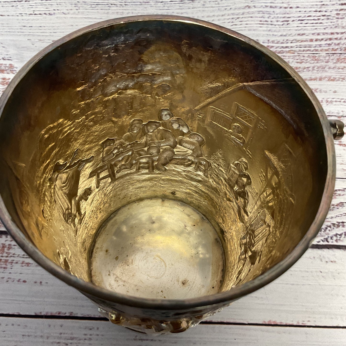 Hans Jensen Denmark Silver Plated Repousse Ice Bucket 6" x 4.5"