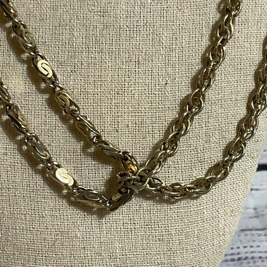 VTG. CORO Two Strand Chain Necklace- 30"