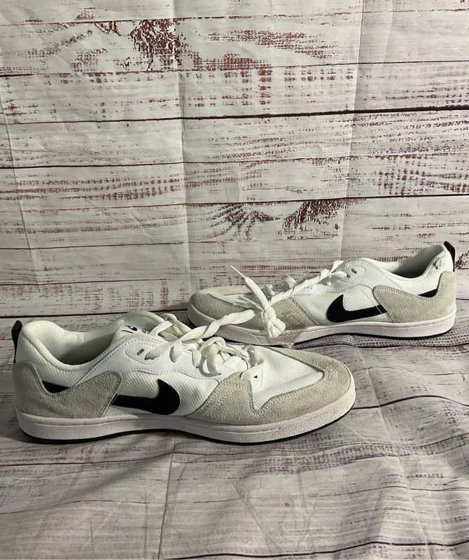 Nike SB Alleyoop White/Black Low Top Skateboard Athletic Sneakers Men Size 13