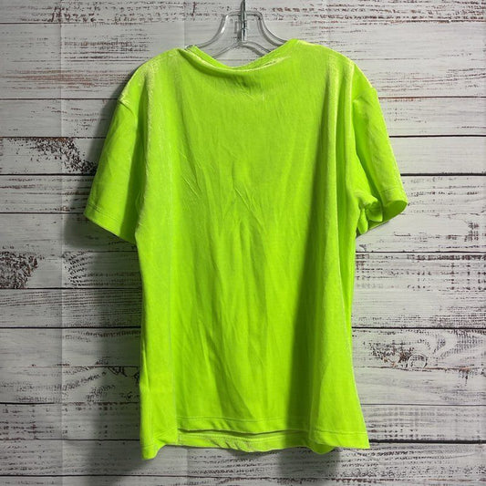 NWT Teddy Fresh Neon Green Velour Short Sleeve Crewneck T-shirt - Size M