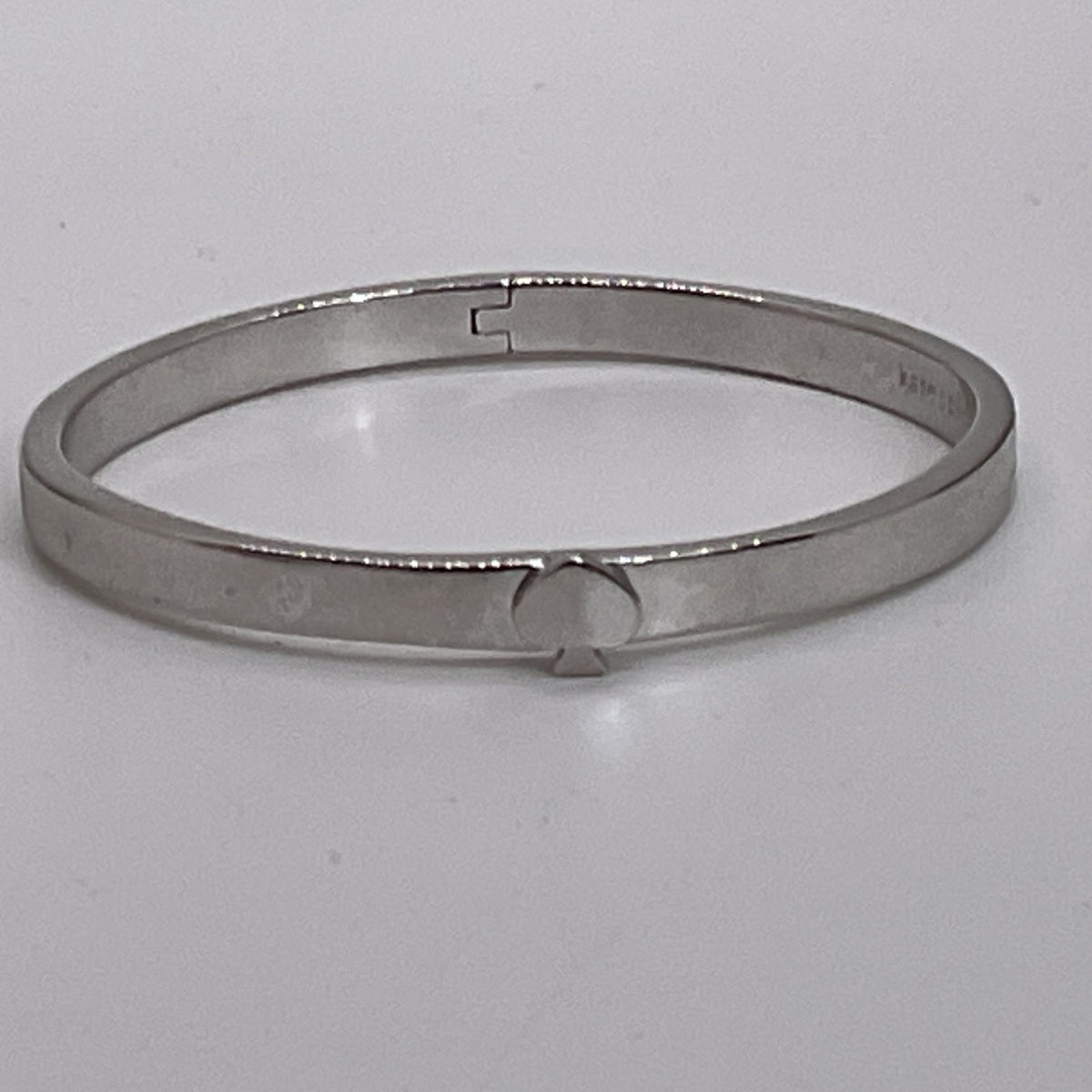 KATE SPADE Silver Tone Spade Detail Hinge Bangle Bracelet