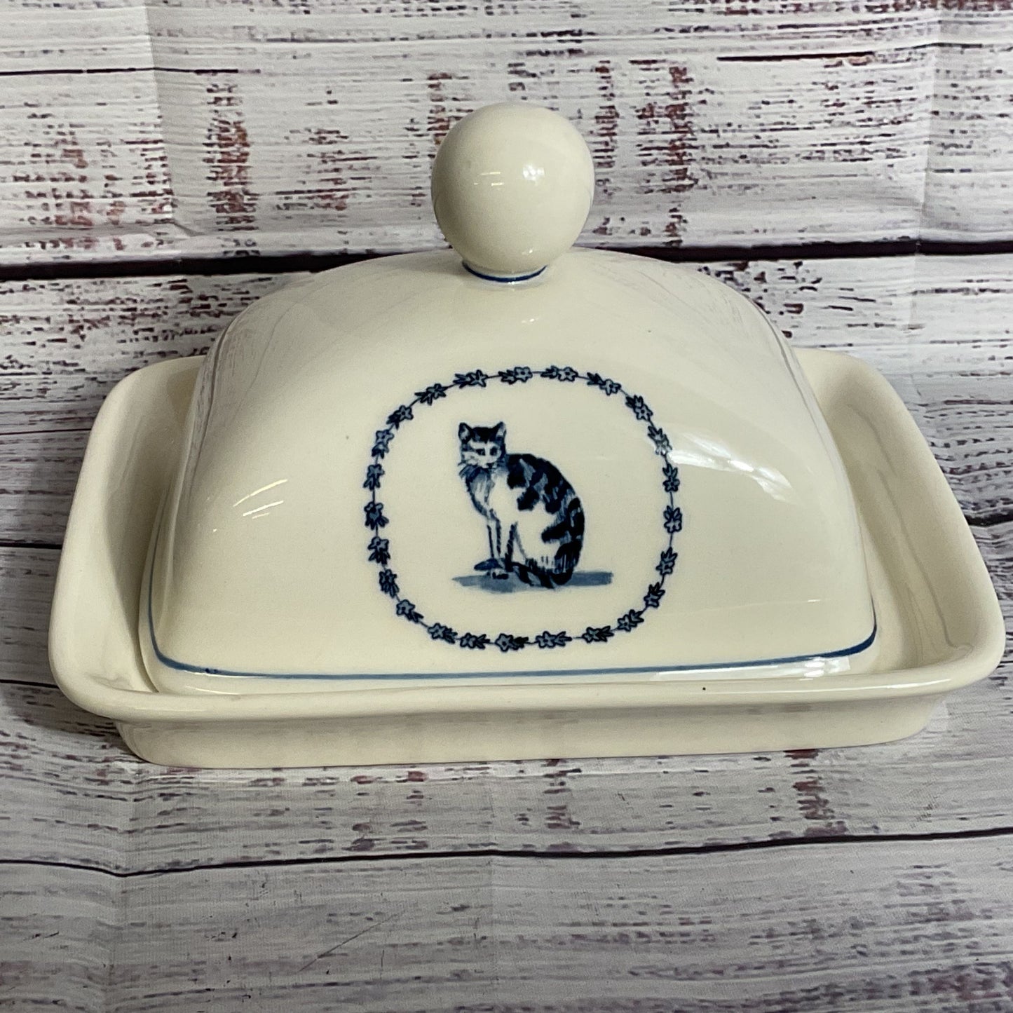 Anthropologie Molly Hutch Cat Butter Dish with Lid