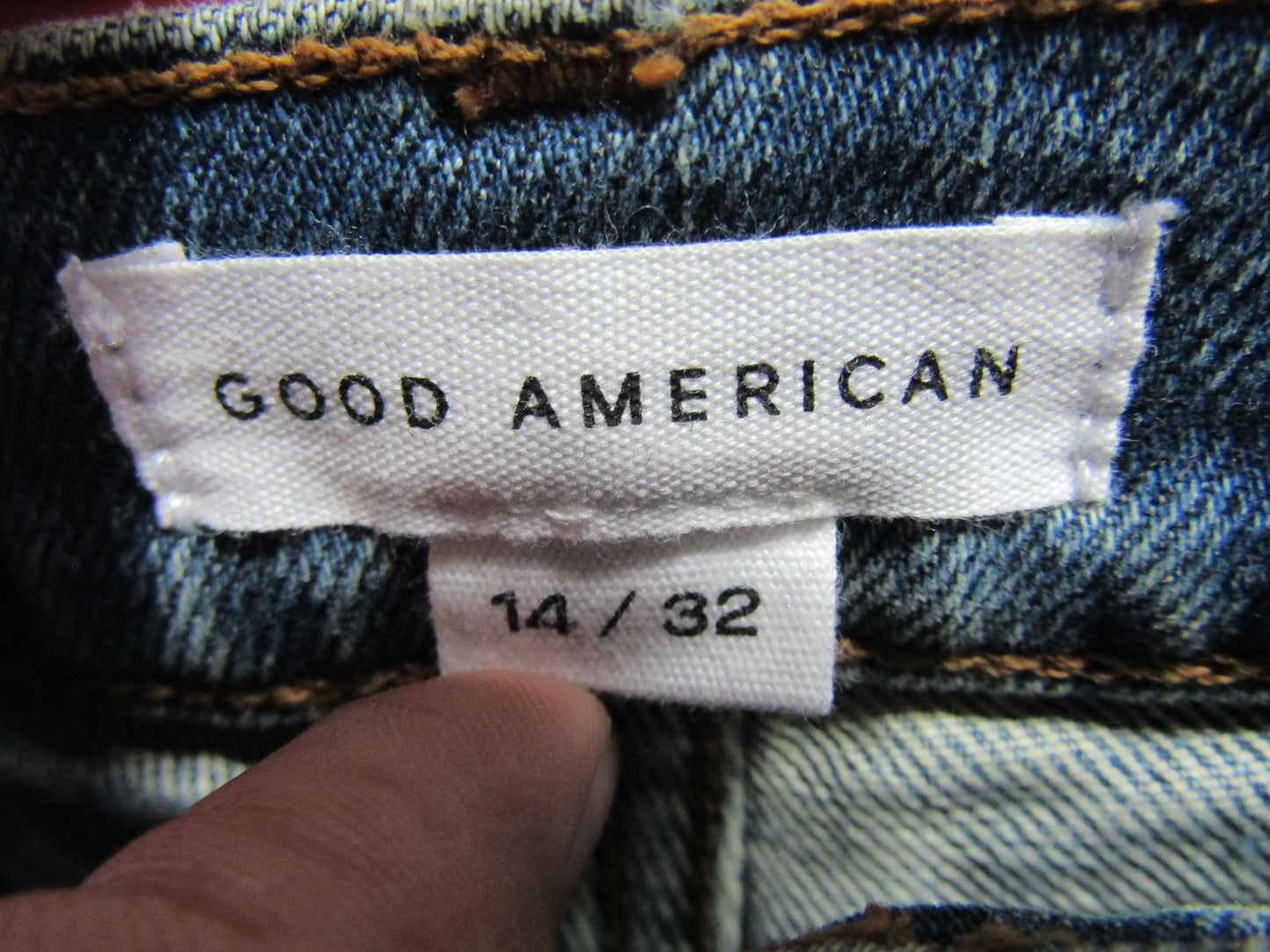 Good American Good Standard Women's Indigo Blue Mid-Rise Straight Jeans Size 32
