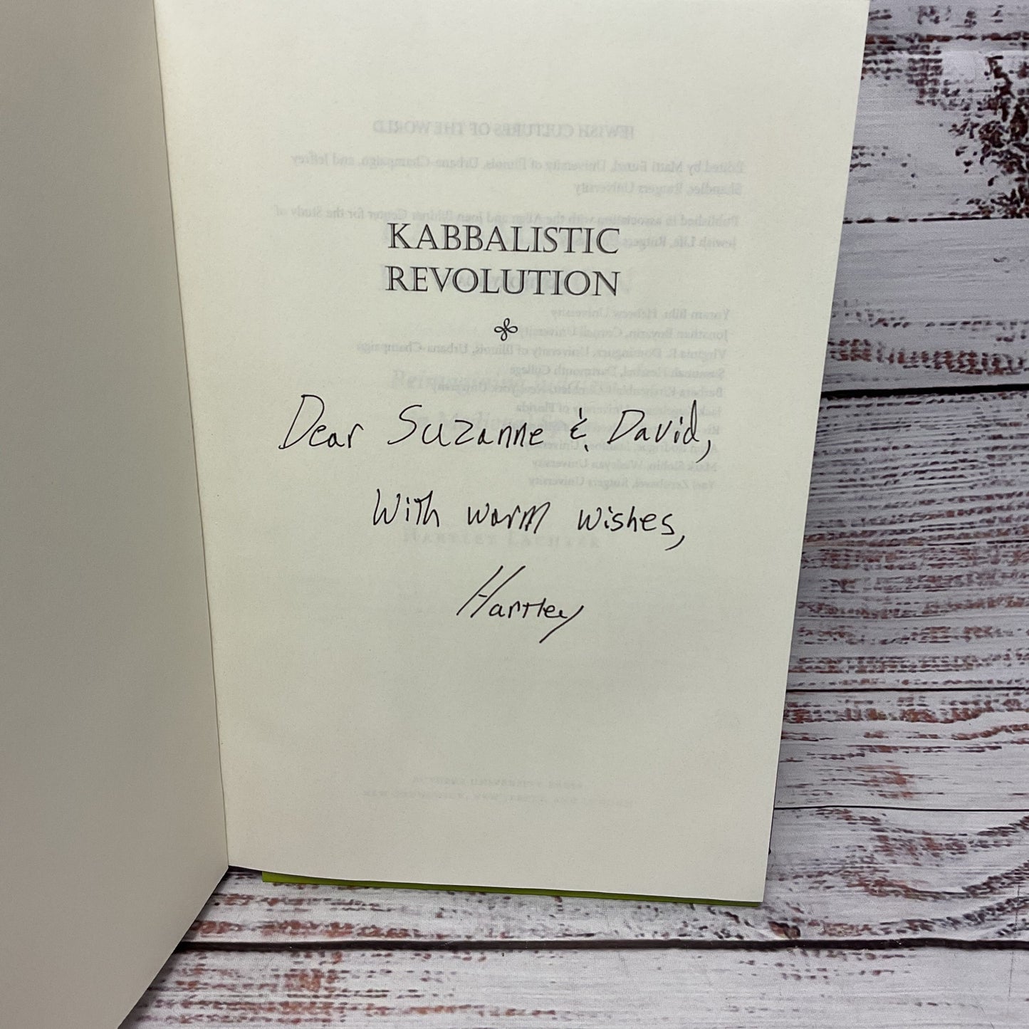 Kabbalistic Revolution By Hartley Lachter Hard Cover Signed Book