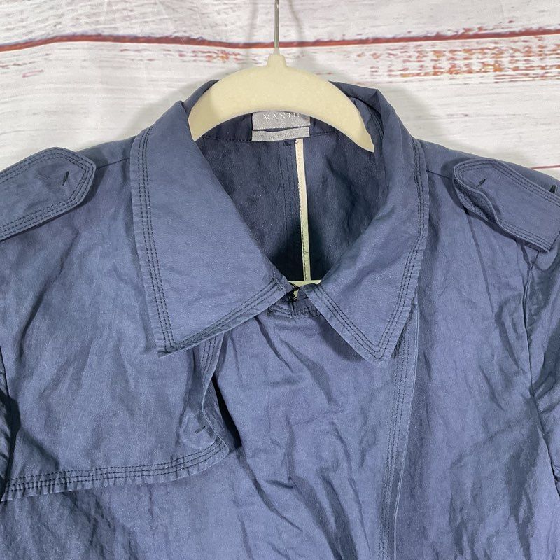 Mantu Navy Double Breasted Utility Jacket Made in Italy (Size in Description)