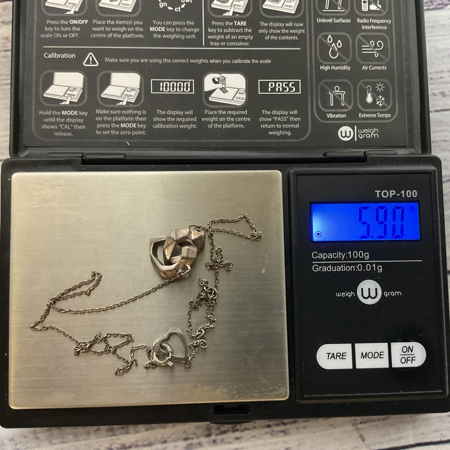 VTG. LINKS of LONDON Sterling Interlocking Hearts Pendant 18" Necklace- 5.90g