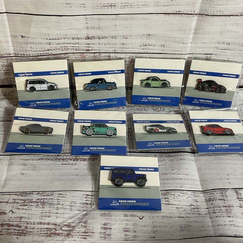 Set of 9 Limited Edition LEEN CUSTOMS X TOYO TIRES Pins