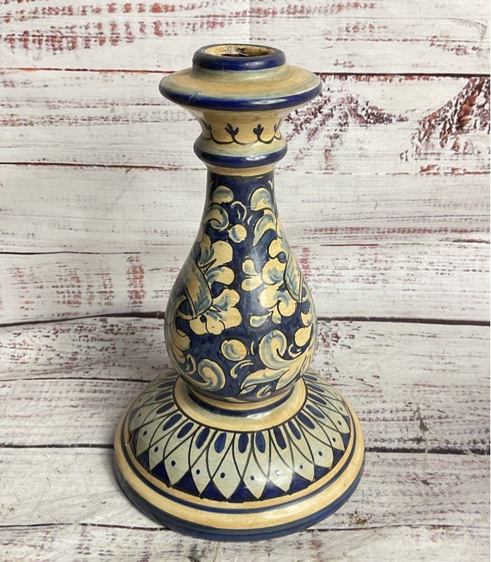 Magnanelli Gubbio for Cottura 8" Italian Set of 2 Candle Holders Multicolor