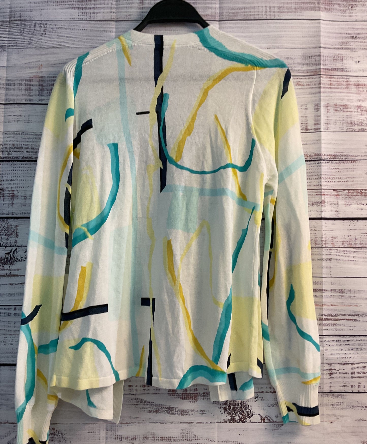 NWT Women's Chicos White Print Open Front Cardigan Size S