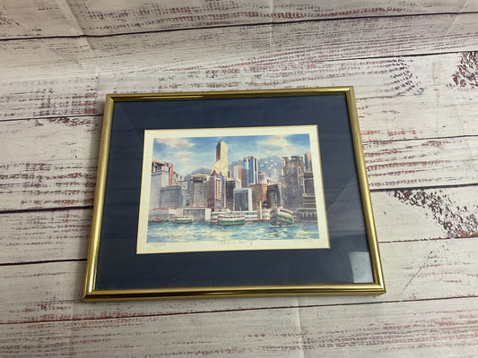 Star-Ferry Watercolor Print by Tik Lung Numbered and Signed Framed