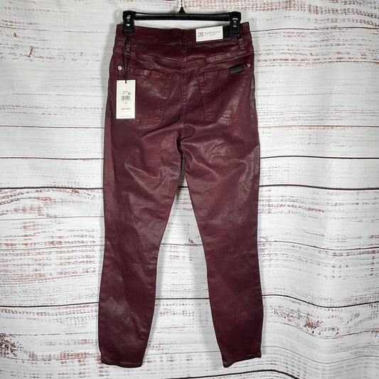 7 for All Mankind Red High-Waist Ankle RYT Super Skinny Jeans Pants Size 28 New