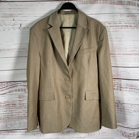 Djerf Avenue Beige 2 Button Oversized Blazer Suit Jacket - Size Medium