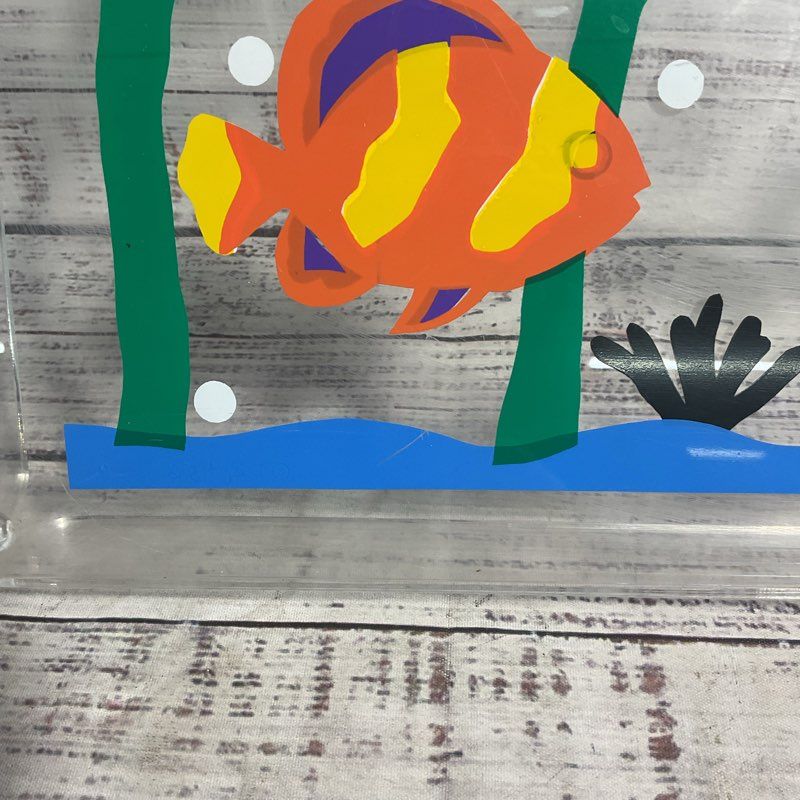 VTG. Dept 56 Clear Acrylic Fish Motif 16" Serving Tray