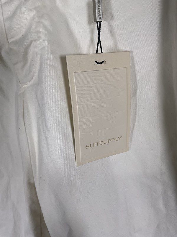 Suitsupply Tessuti Sondrio Cotton Stretch Dress Pants White Size 50 Men's