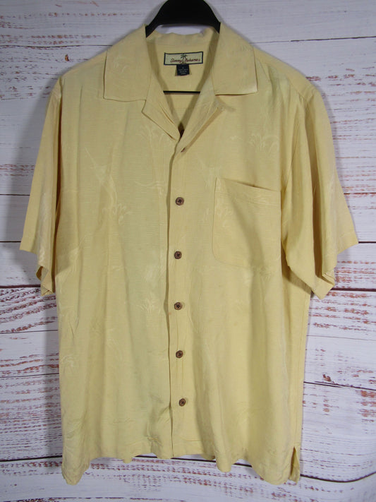 Tommy Bahama Big Daddy Chairman of The Board Men's Yellow Short Sleeve Shirt