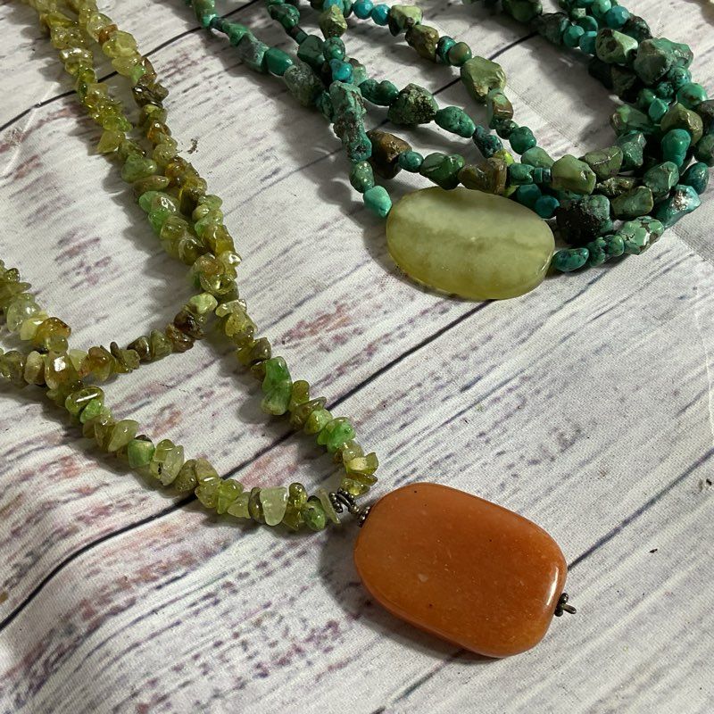 Lot of 6 Multi Gemstone Beaded Necklaces
