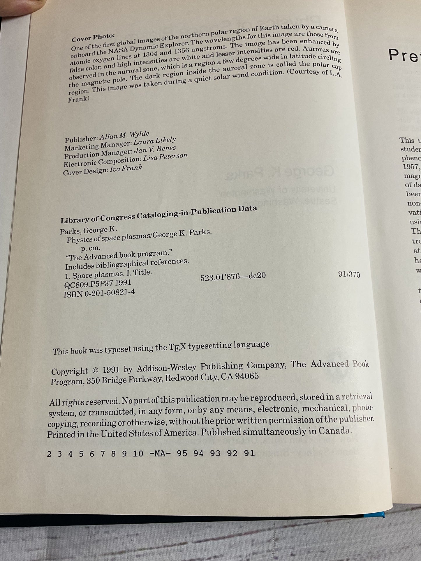 Physics Of Space Plasmas By George K. Parks Hardcover Book