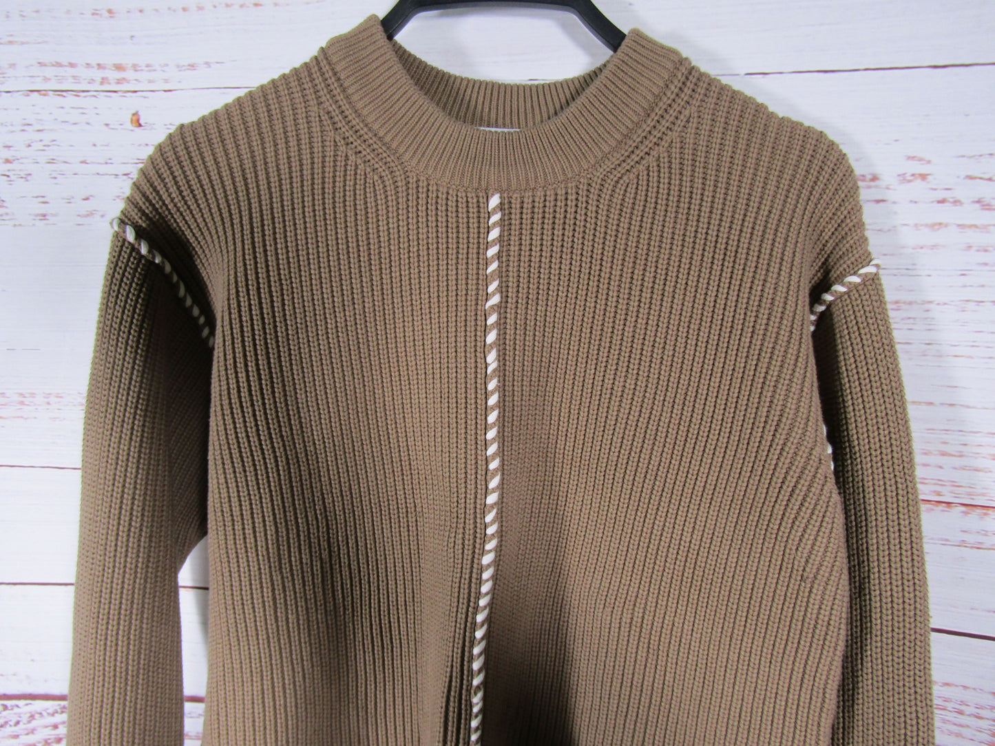 Ninety Percent Net Sustain Iris Women's Brown Cotton Blend Knit Sweater Size S