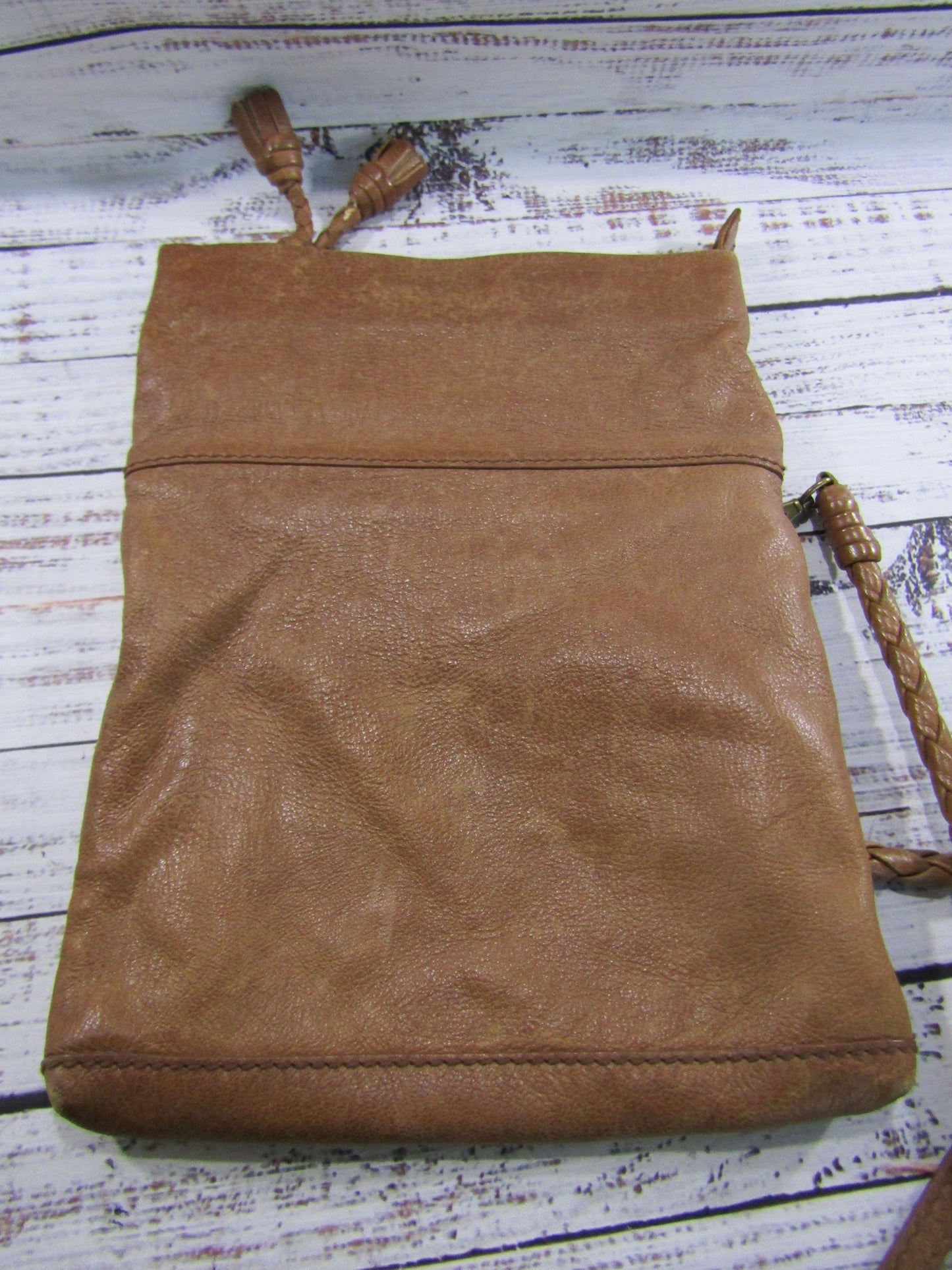 Isabella Fiore Women's Distressed Brown Leather Crossbody Shoulder Bag