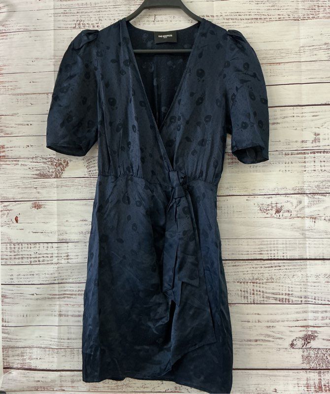 Women's The Kooples Paris Blue Silk Blend Wrap Dress Size 1/S Size 2-4
