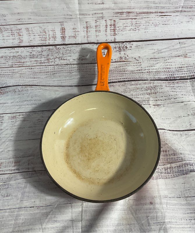 Vintage Le Creuset 6 1/2" Small Skillet Frying Pan Enameled Cast Iron Orange
