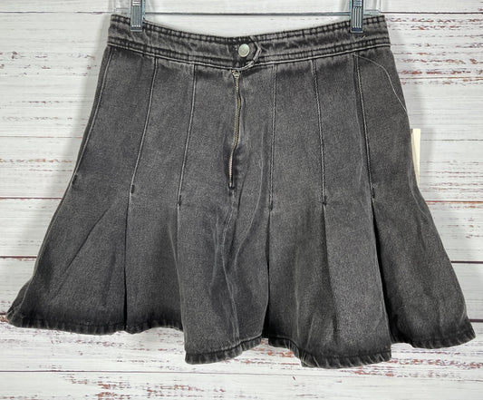 Pilcro Women's Black Pleated Denim Mini Skirt Size 4