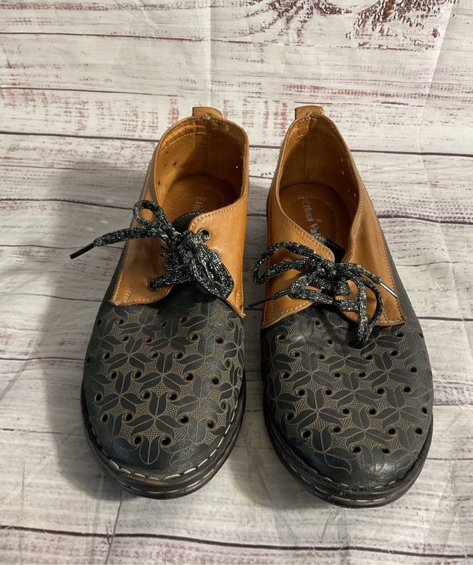 Ethan Valdes Darling Lace Oxford Shoes Lightweight Brown & Black Size 40