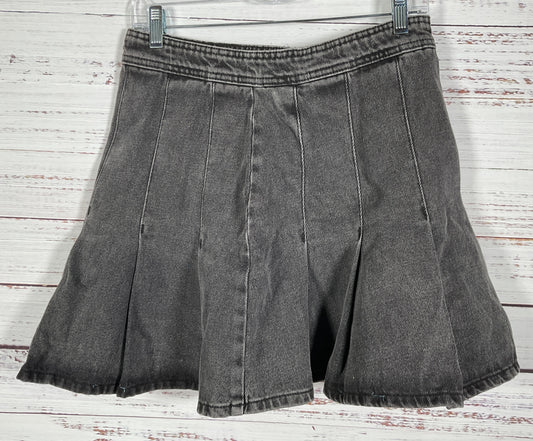 Pilcro Women's Black Pleated Denim Mini Skirt Size 4