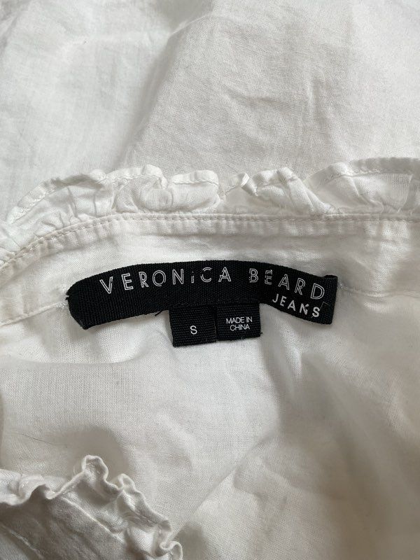 Women's Veronica Beard Button Up White Long Sleeve Blouse Size S