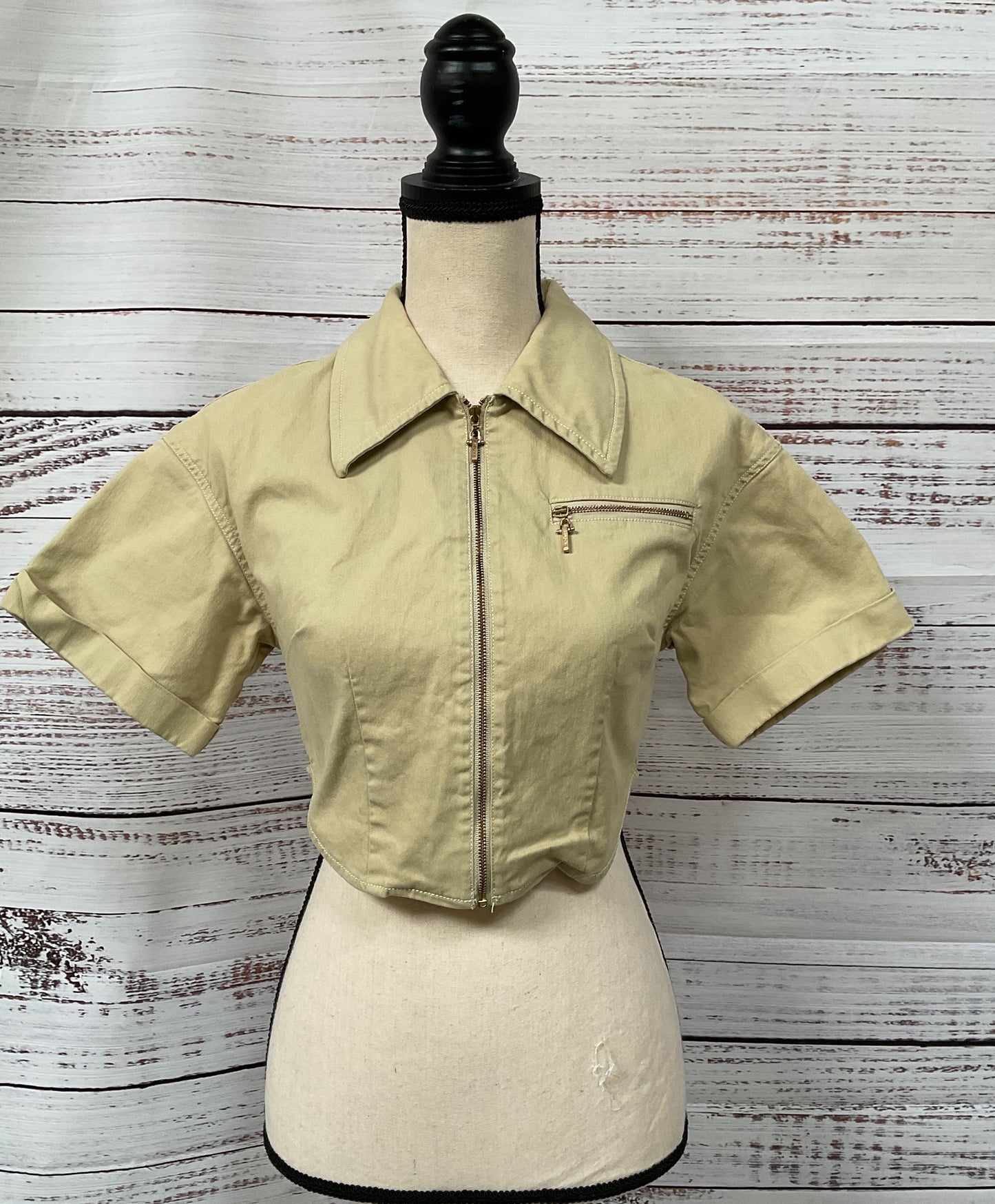 Cult Gaia Quinn Cropped Top Jessa Cargo Trousers Set Beige XS