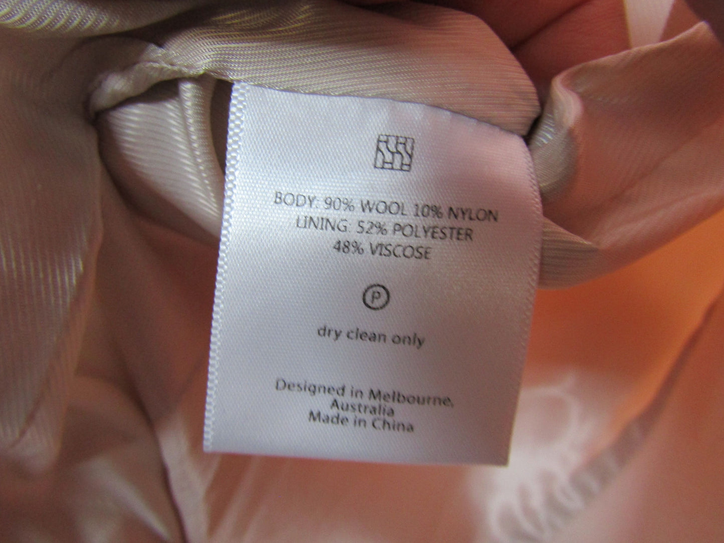 Henne Women's Beige Wool Blend Jacket Size 8