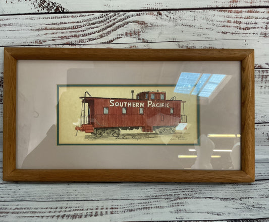 Dyckie Wallace Southern Pacific Caboose Artist Signed Watercolor Print 111 / 250